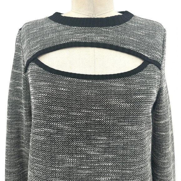 Koral Breach Open Front Pullover Sweater Slub Gray Black‎ Size Small - Picture 3 of 11